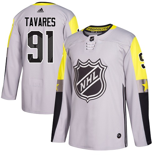 Adidas Islanders #91 John Tavares Gray 2018 All-Star Metro Division Authentic Stitched Youth NHL Jersey - Click Image to Close